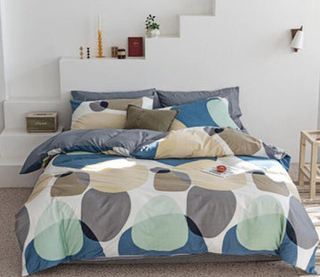 3D Green Gray Circle 30084 Bed Pillowcases Quilt