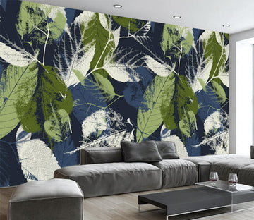 3D Green Leaf WG235 Wall Murals