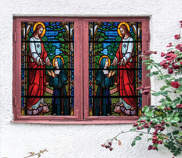 3D Priesthood Believers 061 Window Film Print Sticker Cling Stained Glass UV Block