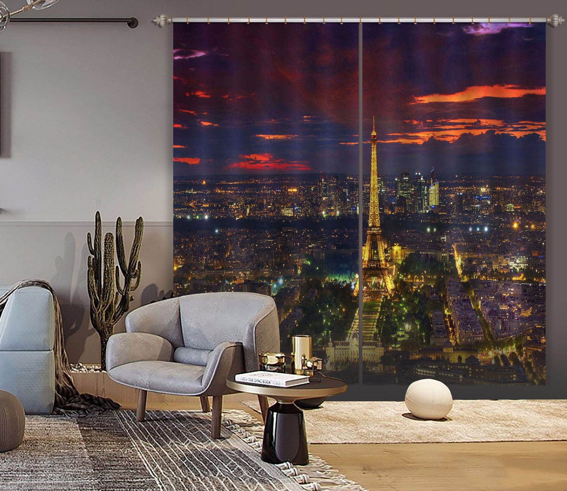 3D City Lights 071 Marco Carmassi Curtain Curtains Drapes Curtains AJ Creativity Home 