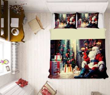 3D Santa Claus Gift 50016 Christmas Quilt Duvet Cover Xmas Bed Pillowcases