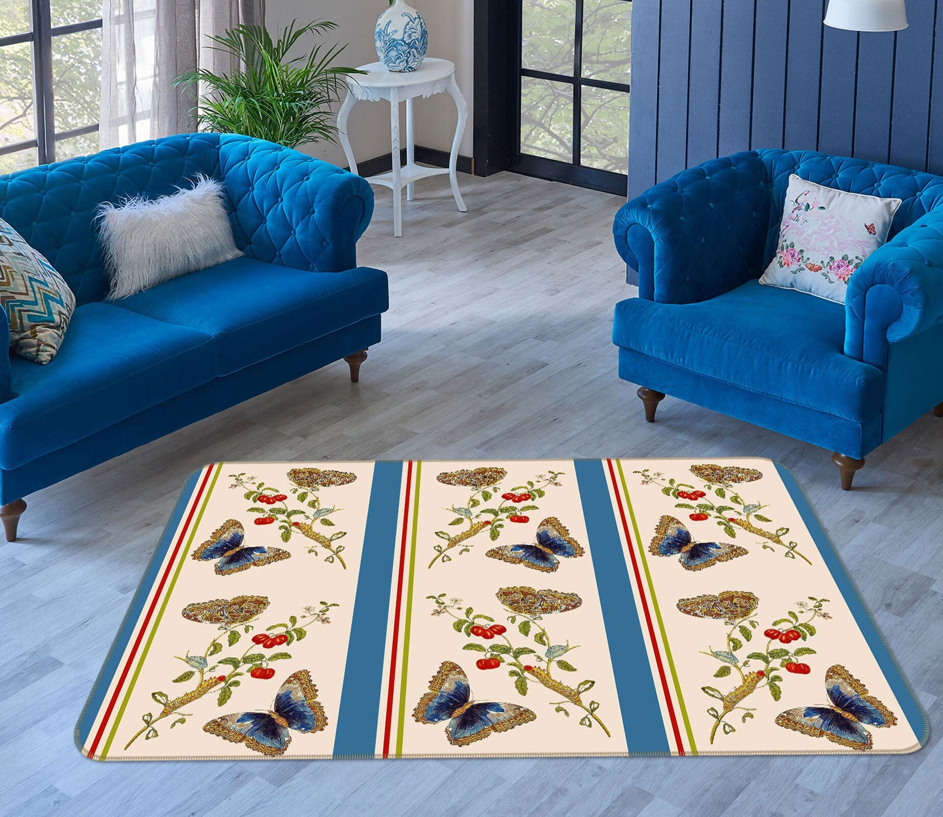 3D Butterfly Flying 166 Uta Naumann Rug Non Slip Rug Mat Mat AJ Creativity Home 