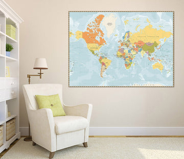 3D Painted Pattern 241 World Map Wall Sticker Wallpaper AJ Wallpaper 2 