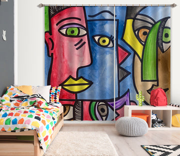 3D Abstract Caricature 385 Jacqueline Reynoso Curtain Curtains Drapes