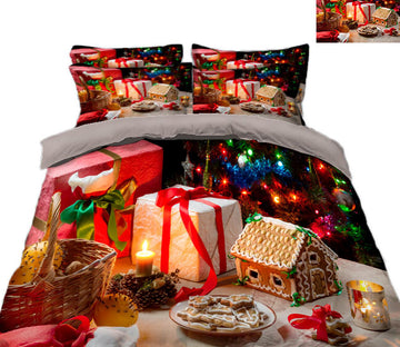 3D Gift 45103 Christmas Quilt Duvet Cover Xmas Bed Pillowcases
