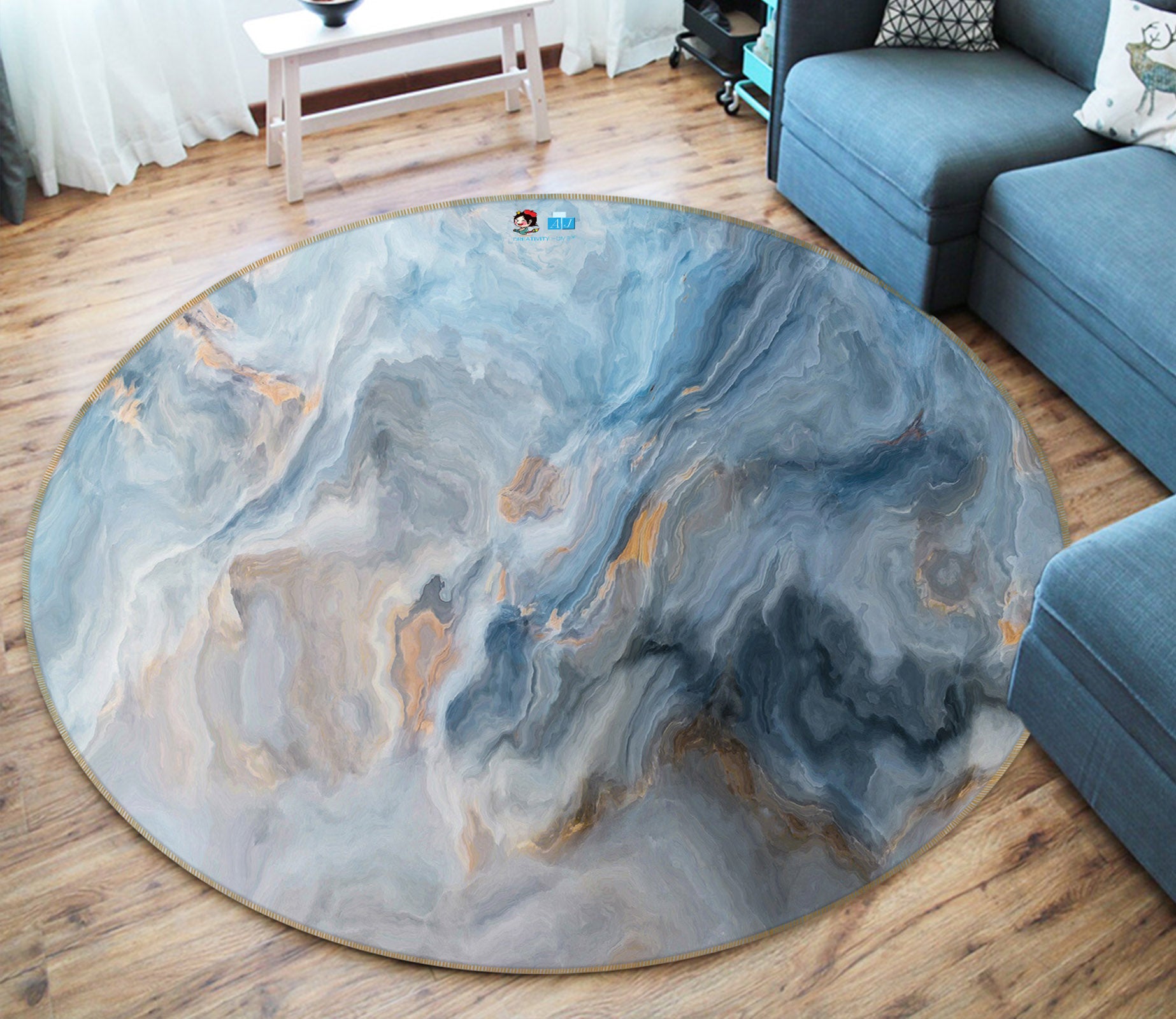 3D Grain 71140 Round Non Slip Rug Mat