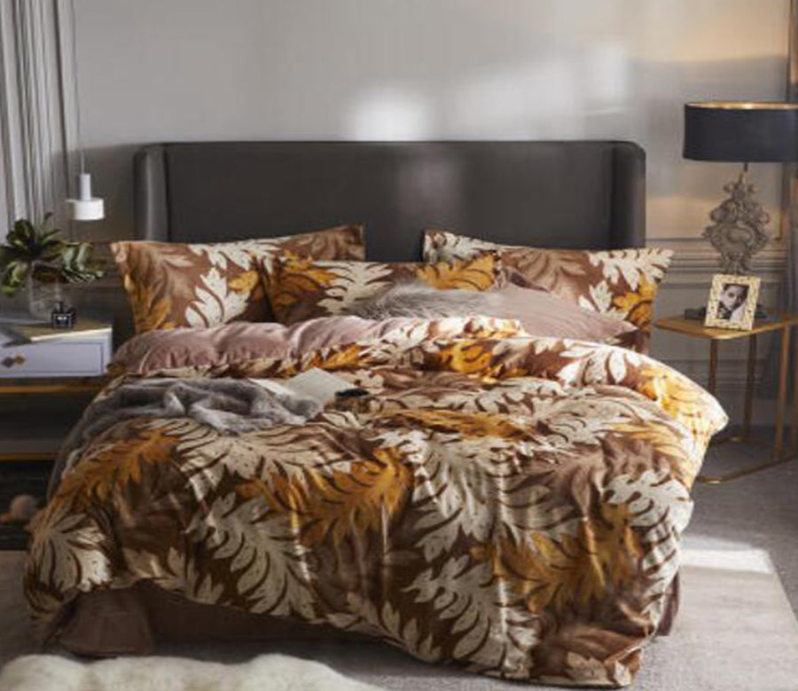 3D Brown Leaves 20013 Bed Pillowcases Quilt