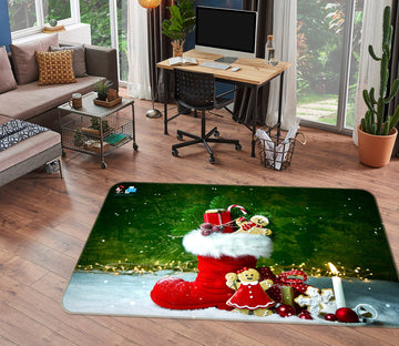 3D Socks Gift 55108 Christmas Non Slip Rug Mat Xmas