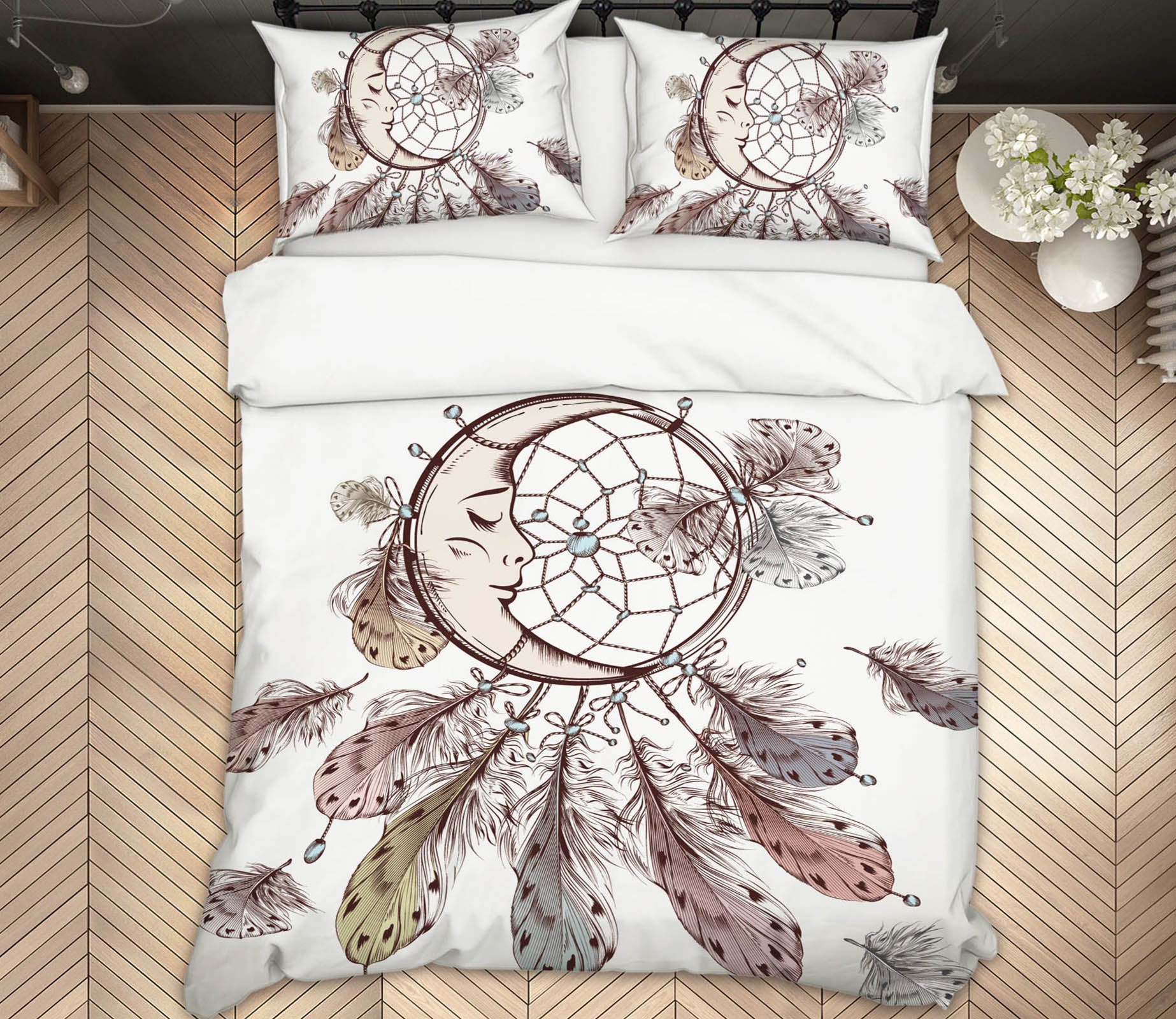 3D Moon Dream Catcher 15006 Bed Pillowcases Quilt