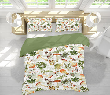 3D Mushroom Leaves Pattern 18208 Uta Naumann Bedding Bed Pillowcases Quilt