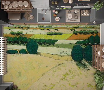 3D Trees Field Grass Painting 9510 Allan P. Friedlander Floor Mural