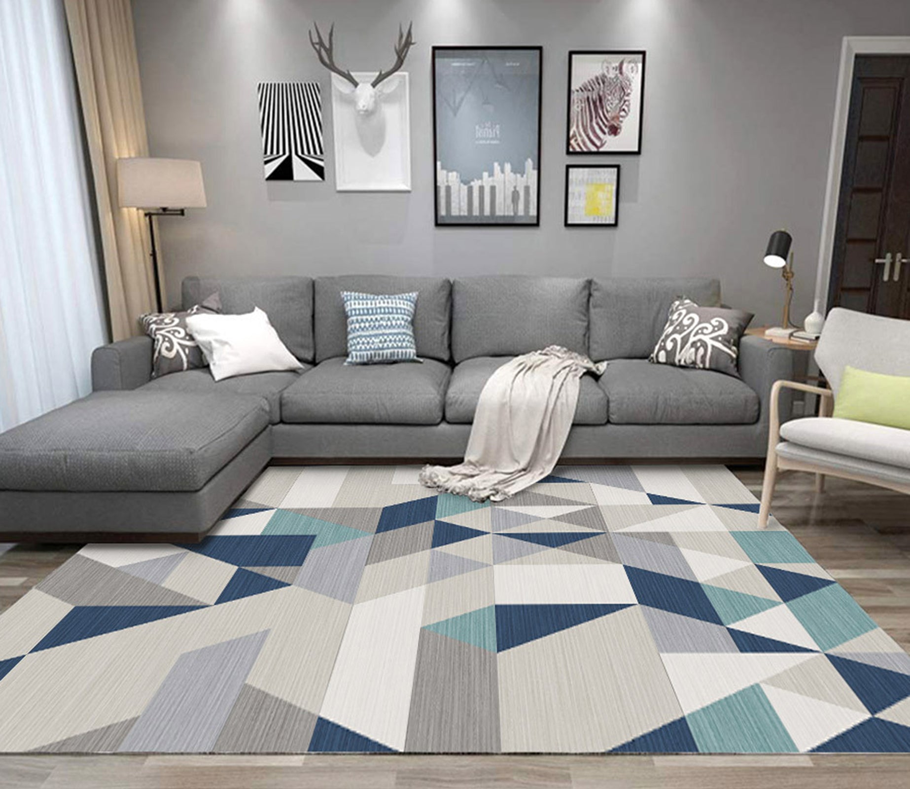 3D Modern Geometric Pattern WG412 Non Slip Rug Mat Mat AJ Creativity Home 