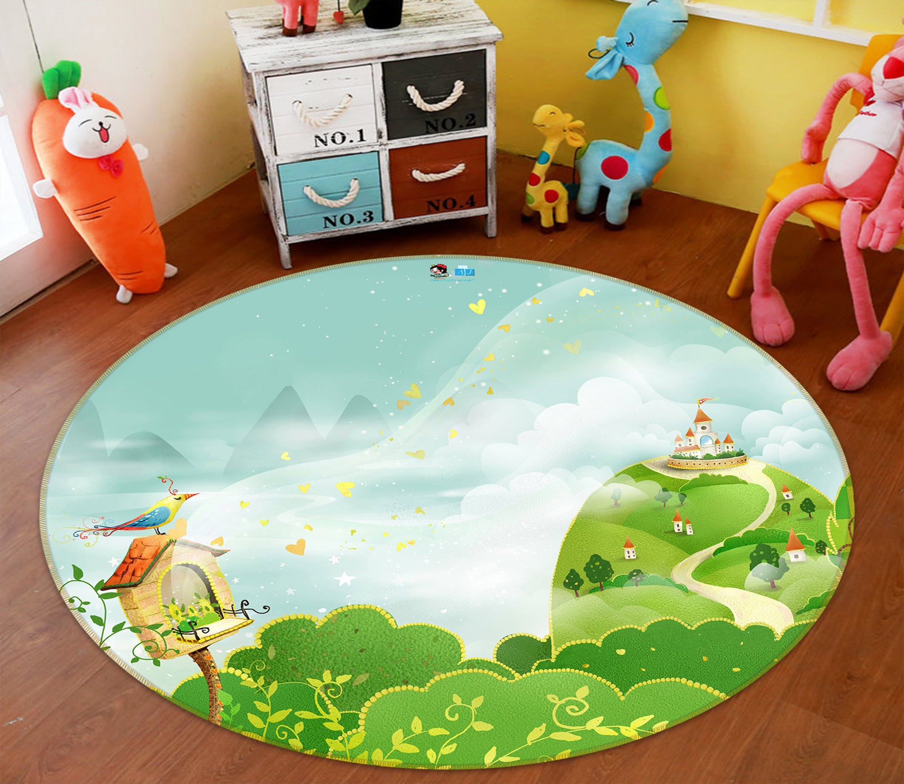 3D Tree 72238 Round Non Slip Rug Mat