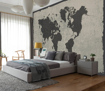 3D Black Pattern 2004 World Map Wall Murals Wallpaper AJ Wallpaper 2 