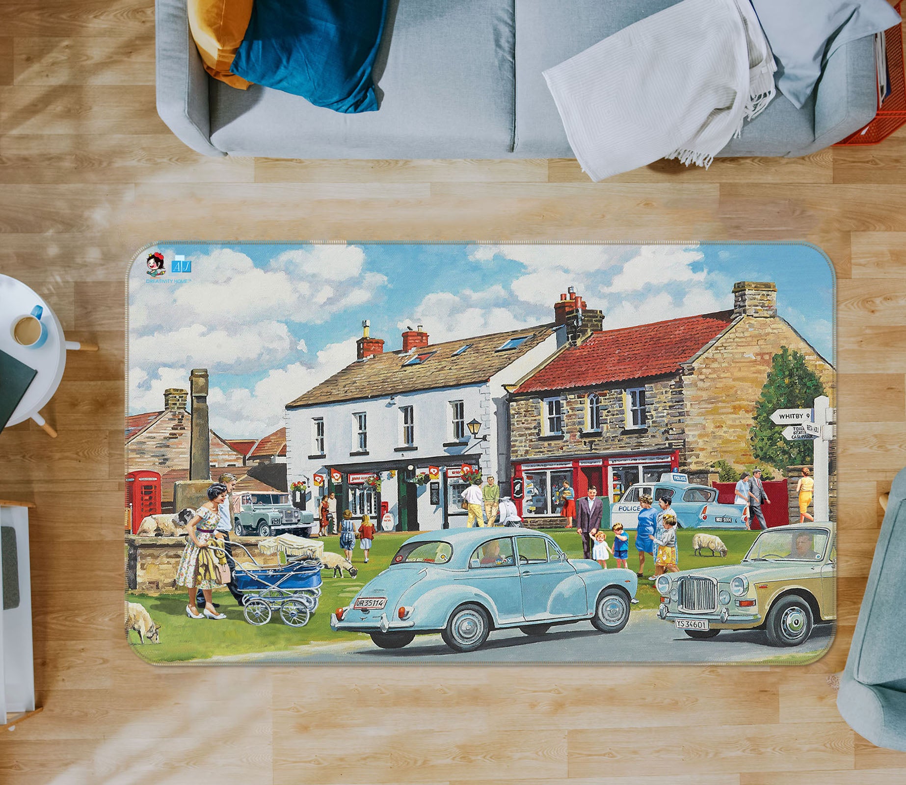 3D House Car 8915 Trevor Mitchell Rug Non Slip Rug Mat