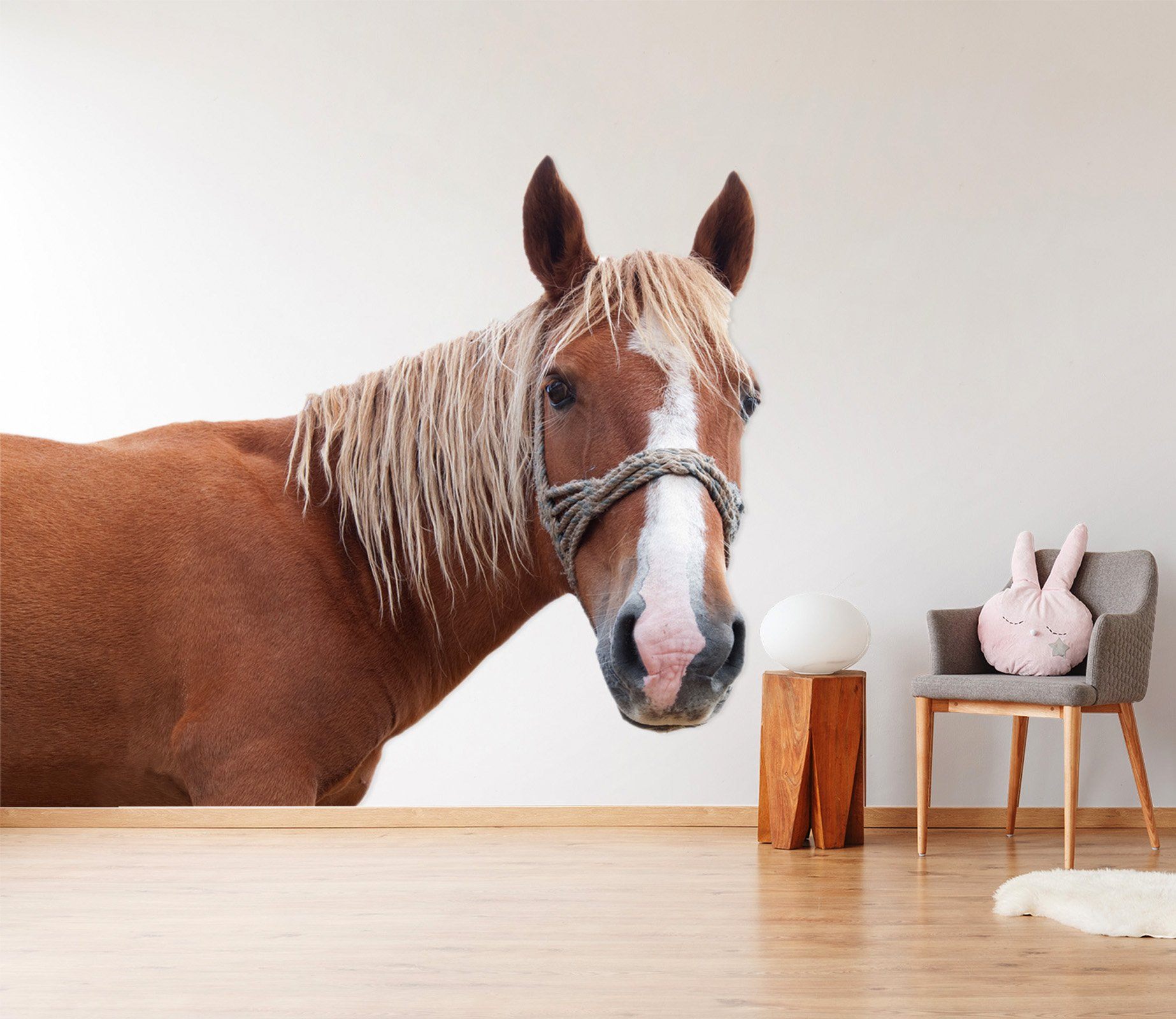 3D Brown Horse Head 081 Animals Wall Stickers Wallpaper AJ Wallpaper 