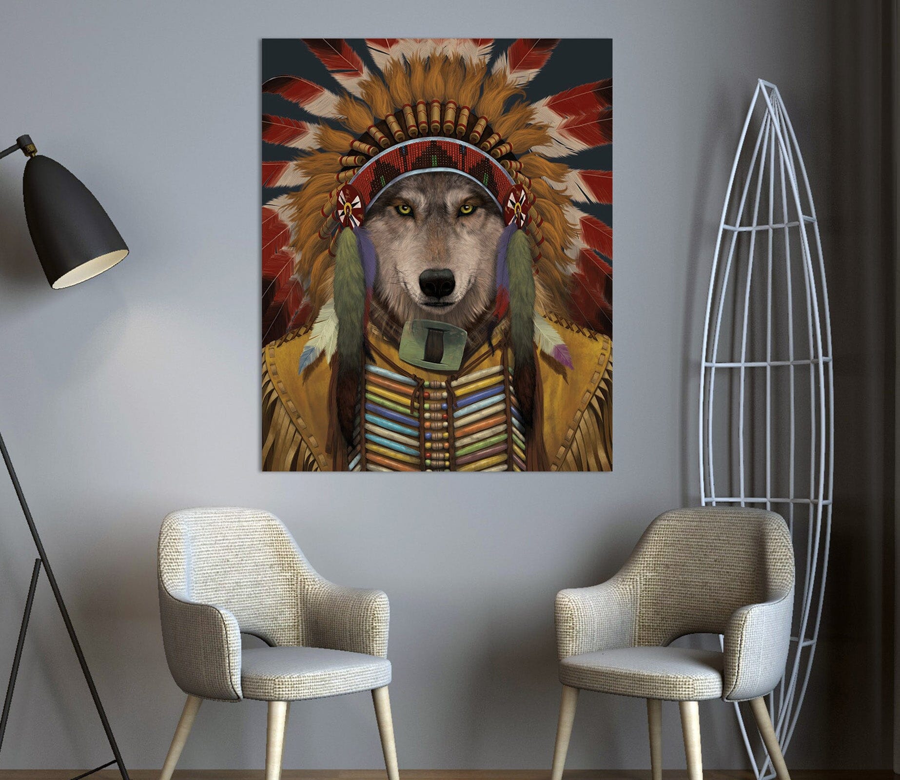 3D Wolf Spirit Chief 095 Vincent Hie Wall Sticker Wallpaper AJ Wallpaper 2 