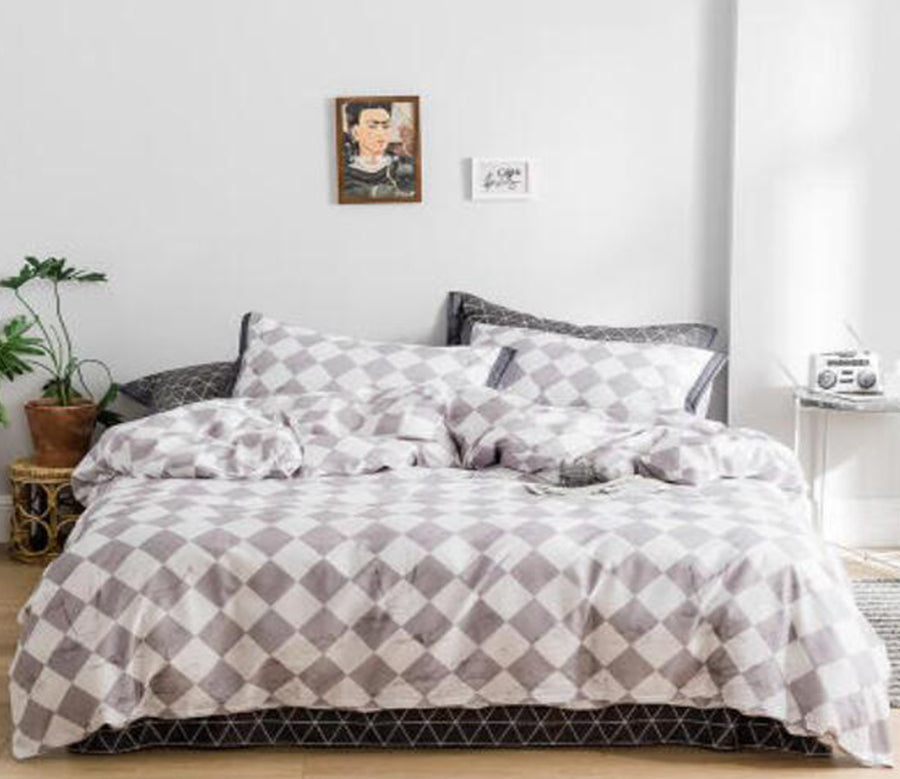 3D Grey Diamond 18119 Bed Pillowcases Quilt