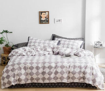 3D Grey Diamond 18119 Bed Pillowcases Quilt