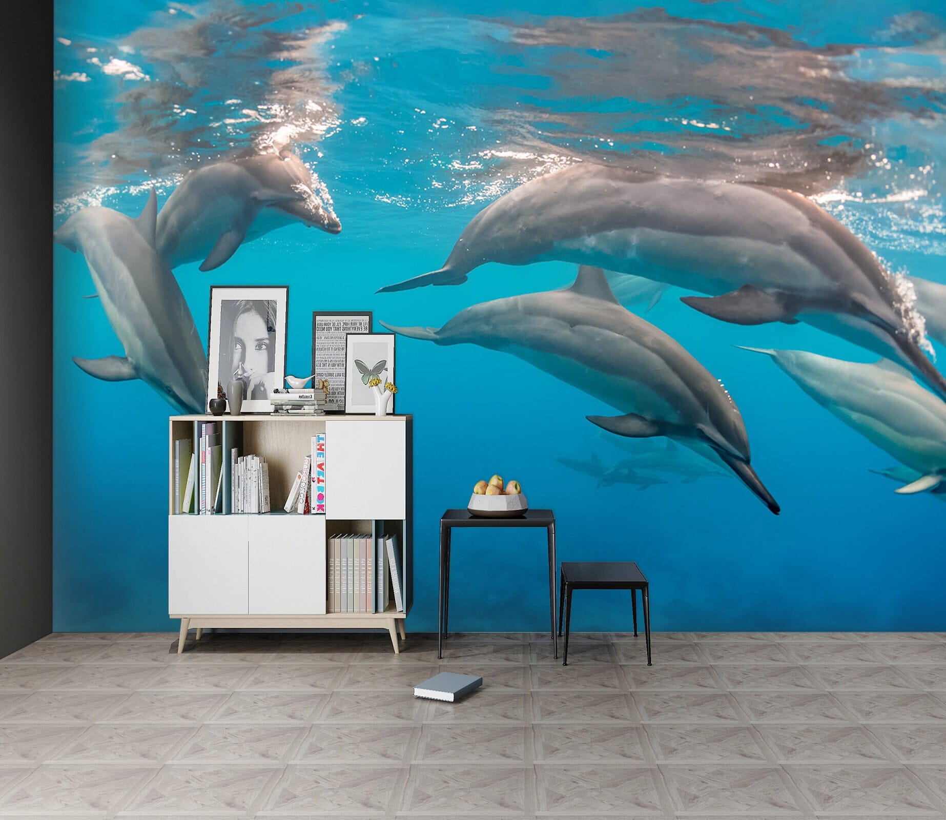 3D Cute Dolphin 224 Wall Murals Wallpaper AJ Wallpaper 2 