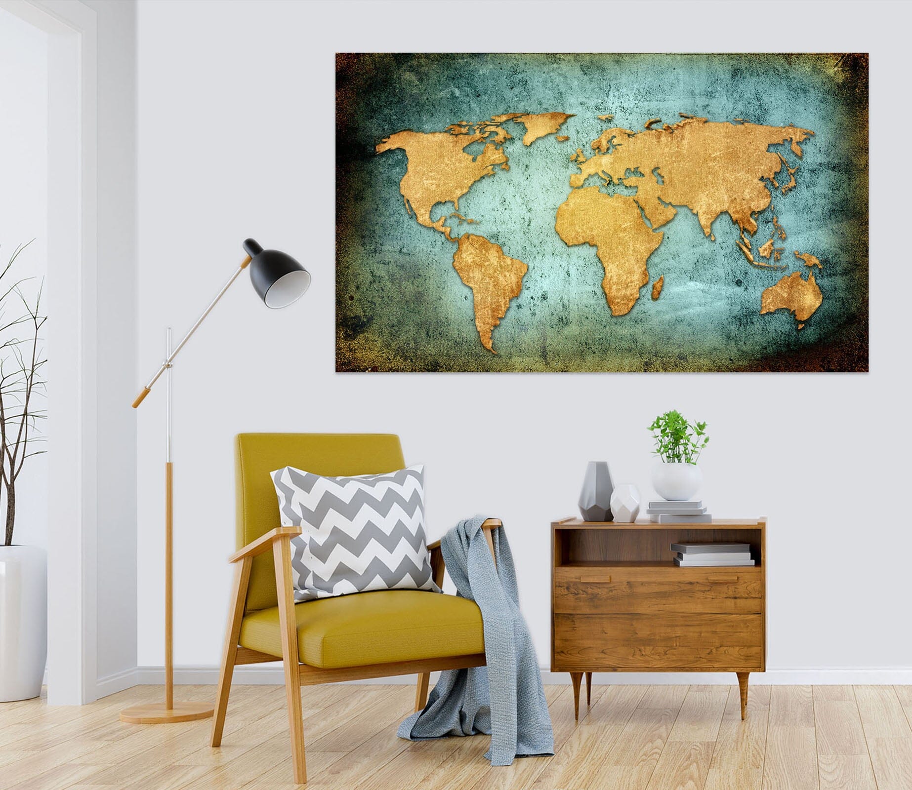 3D Abstract Pattern 119 World Map Wall Sticker Wallpaper AJ Wallpaper 2 