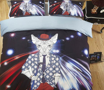 3D Hairless Cat 6171 Bed Pillowcases Quilt