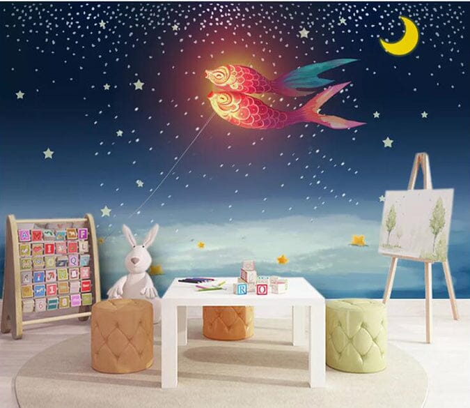 3D Moon Goldfish 1976 Wall Murals Wallpaper AJ Wallpaper 2 