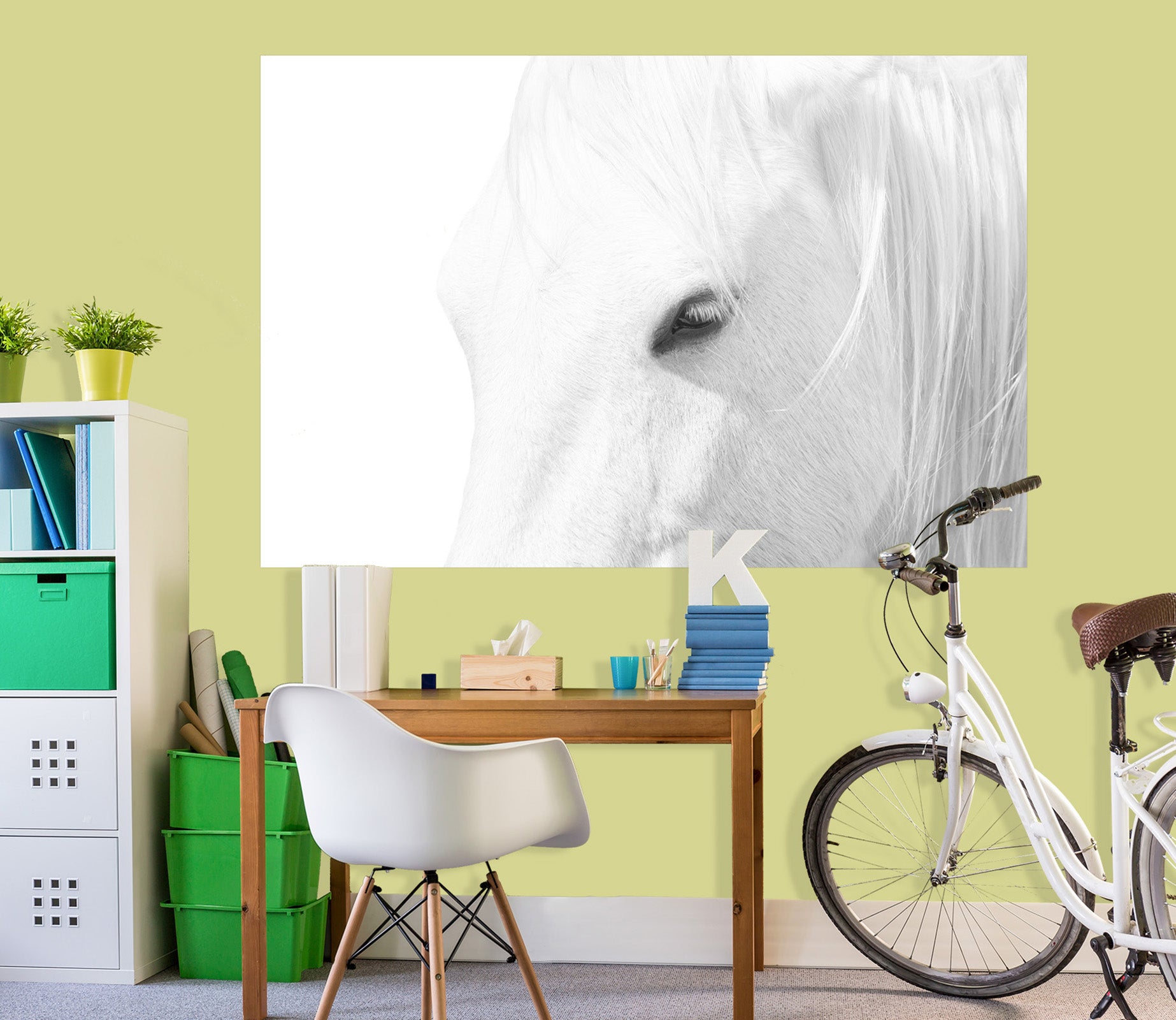 3D White Horse 224 Marco Carmassi Wall Sticker