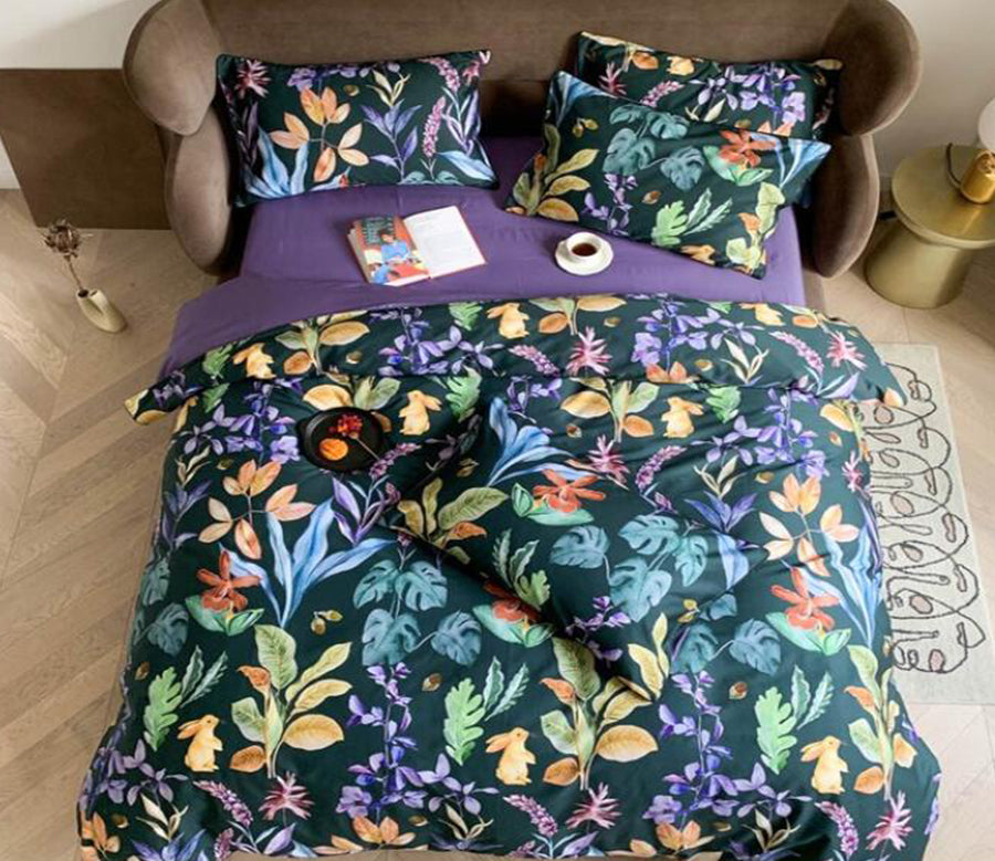 3D Black Background Flower 7120 Bed Pillowcases Quilt