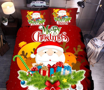 3D Santa Claus 45220 Christmas Quilt Duvet Cover Xmas Bed Pillowcases