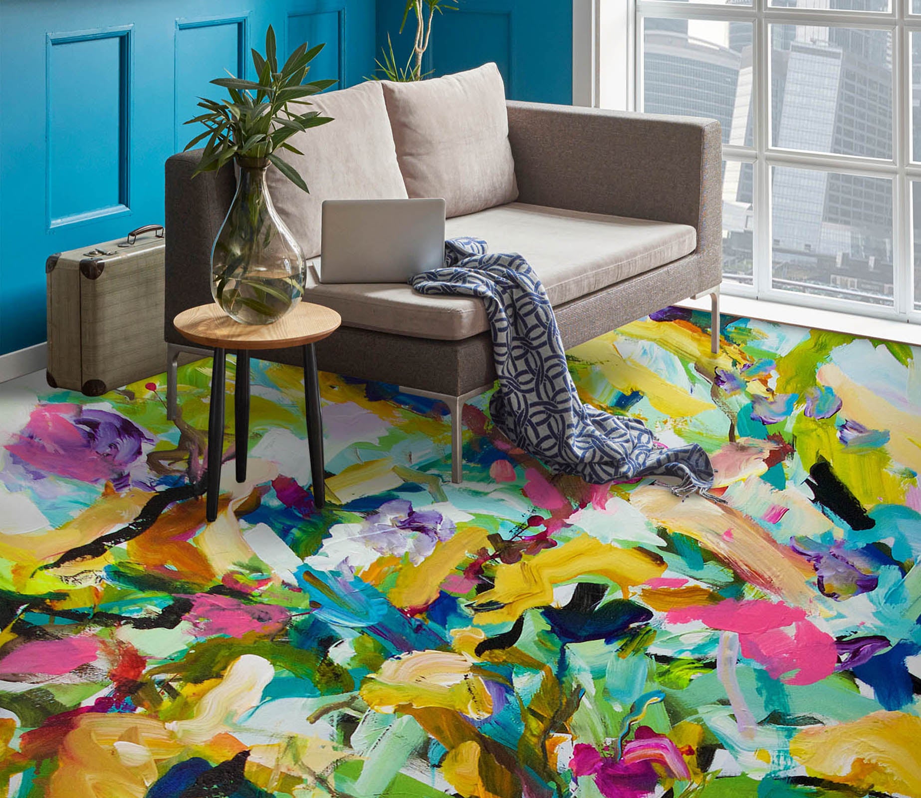 3D Colorful Paint Pattern 9504 Allan P. Friedlander Floor Mural