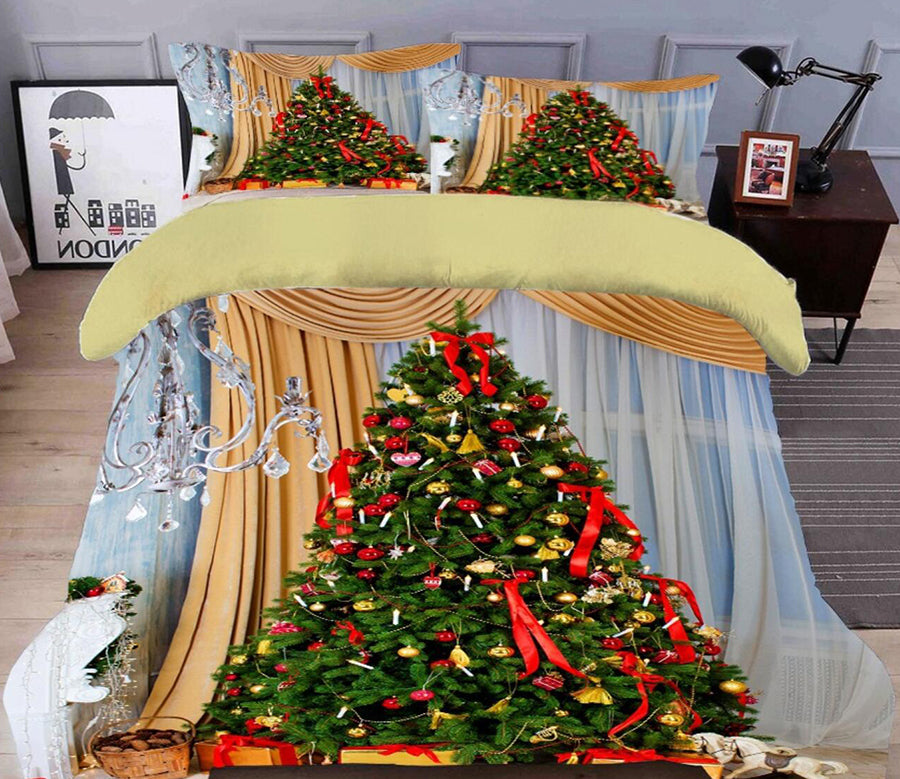 3D Christmas Tree 45168 Christmas Quilt Duvet Cover Xmas Bed Pillowcases