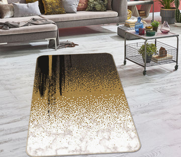 3D Black Gold Pattern 27170 Non Slip Rug Mat