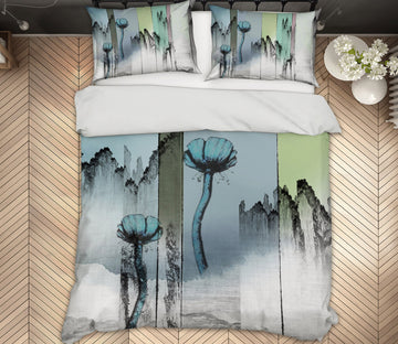3D Mountain Flower 12092 Bed Pillowcases Quilt
