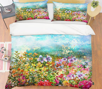 3D Sky Flowers 60131 Bed Pillowcases Quilt