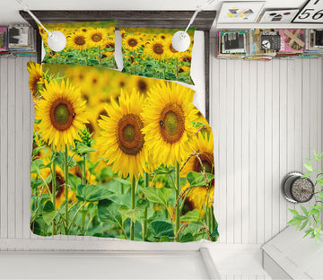 3D Sunflower Bush 59166 Bed Pillowcases Quilt