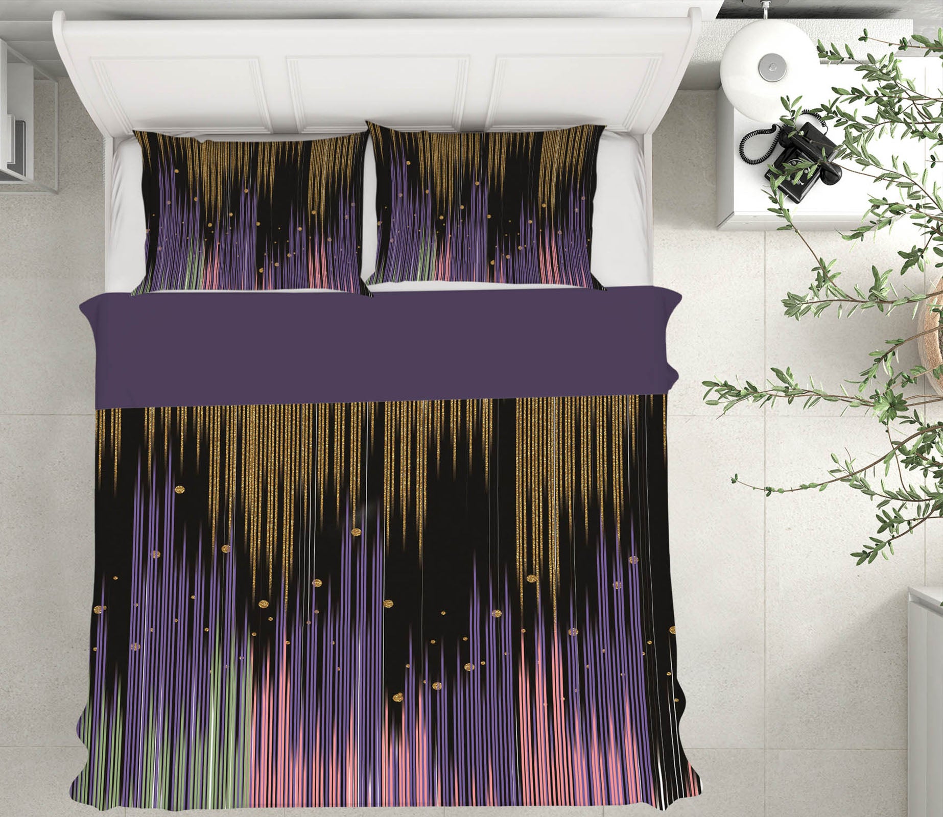 3D Purple Pattern 16029 Bed Pillowcases Quilt