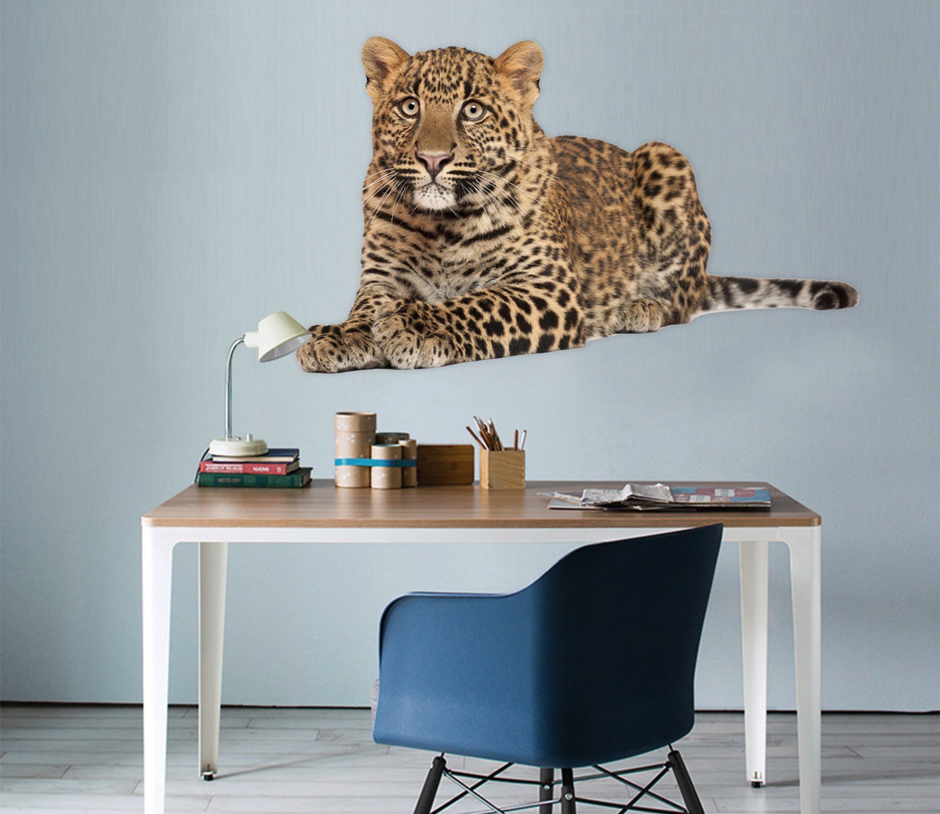 3D Tiger Squatting 046 Animals Wall Stickers Wallpaper AJ Wallpaper 