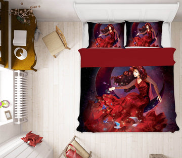 3D Girl Dress 113 Rose Catherine Khan Bedding Bed Pillowcases Quilt Quiet Covers AJ Creativity Home 
