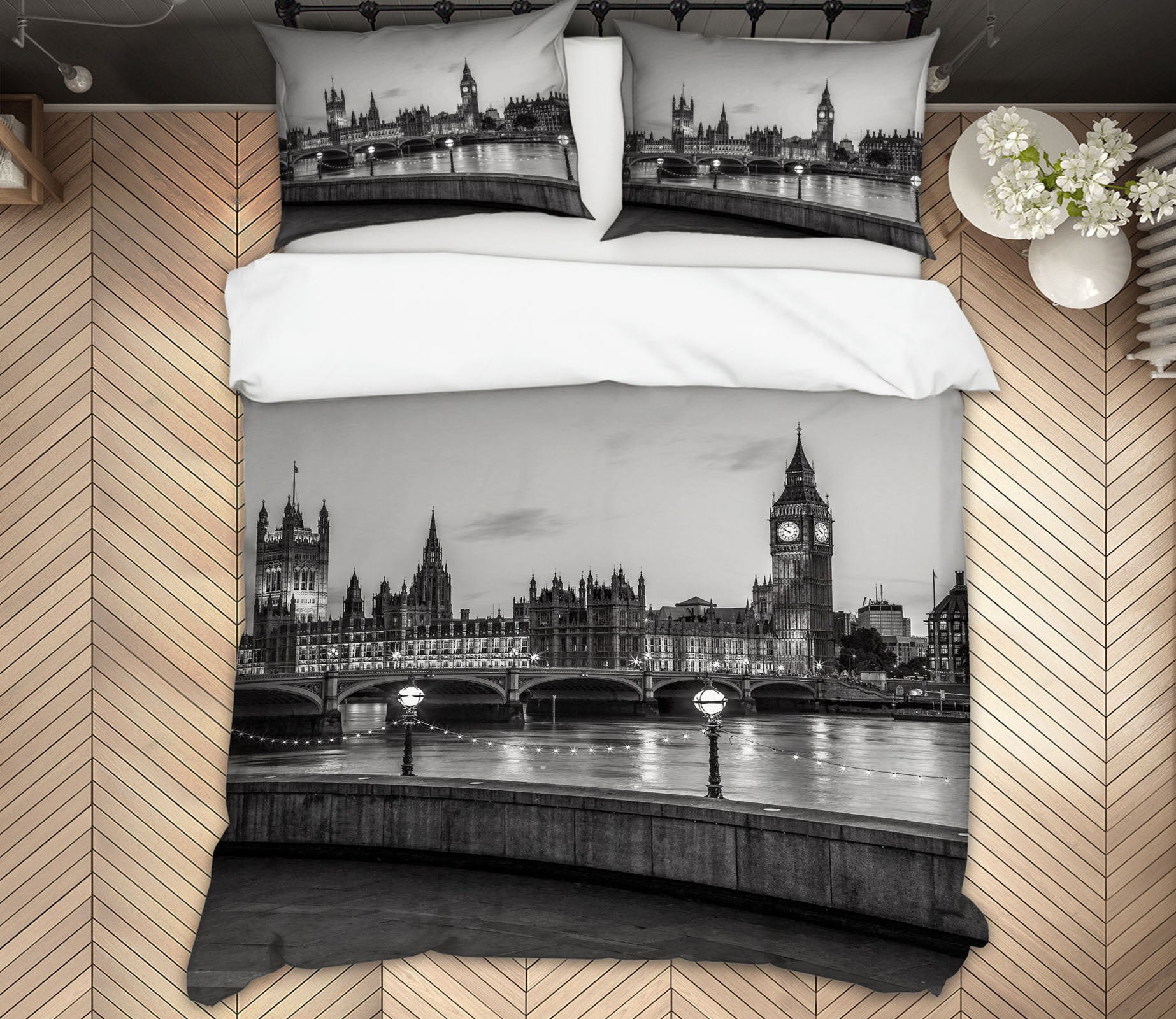 3D Grey Bridge Building 85164 Assaf Frank Bedding Bed Pillowcases Quilt