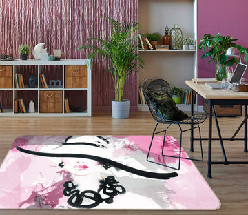 3D White Hat Woman 1013 Non Slip Rug Mat