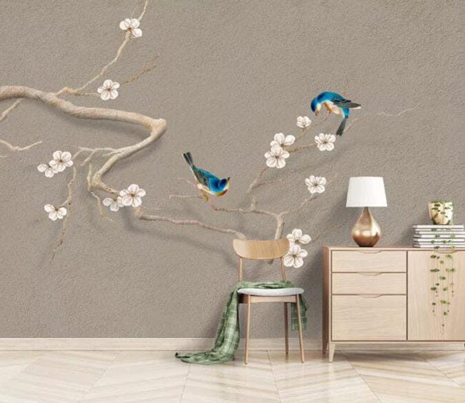 3D Twig Magpie 2116 Wall Murals Wallpaper AJ Wallpaper 2 