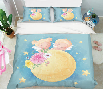 3D Cartoon Moon Angel Doll 58202 Bed Pillowcases Quilt