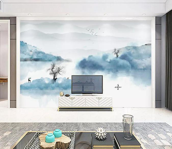 3D Foggy Forest 331 Wall Murals Wallpaper AJ Wallpaper 2 