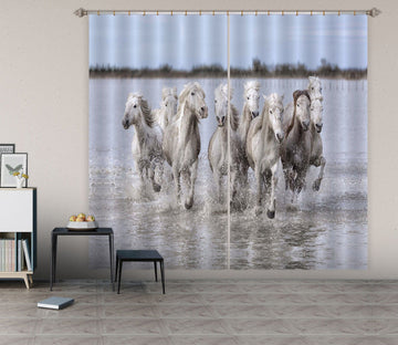 3D White Horse 069 Marco Carmassi Curtain Curtains Drapes Curtains AJ Creativity Home 