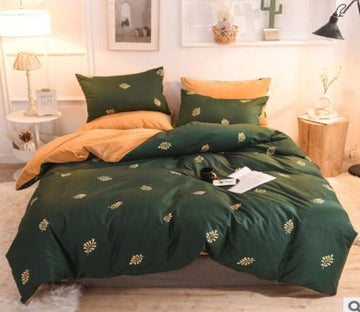 3D Dark Green 30106 Bed Pillowcases Quilt