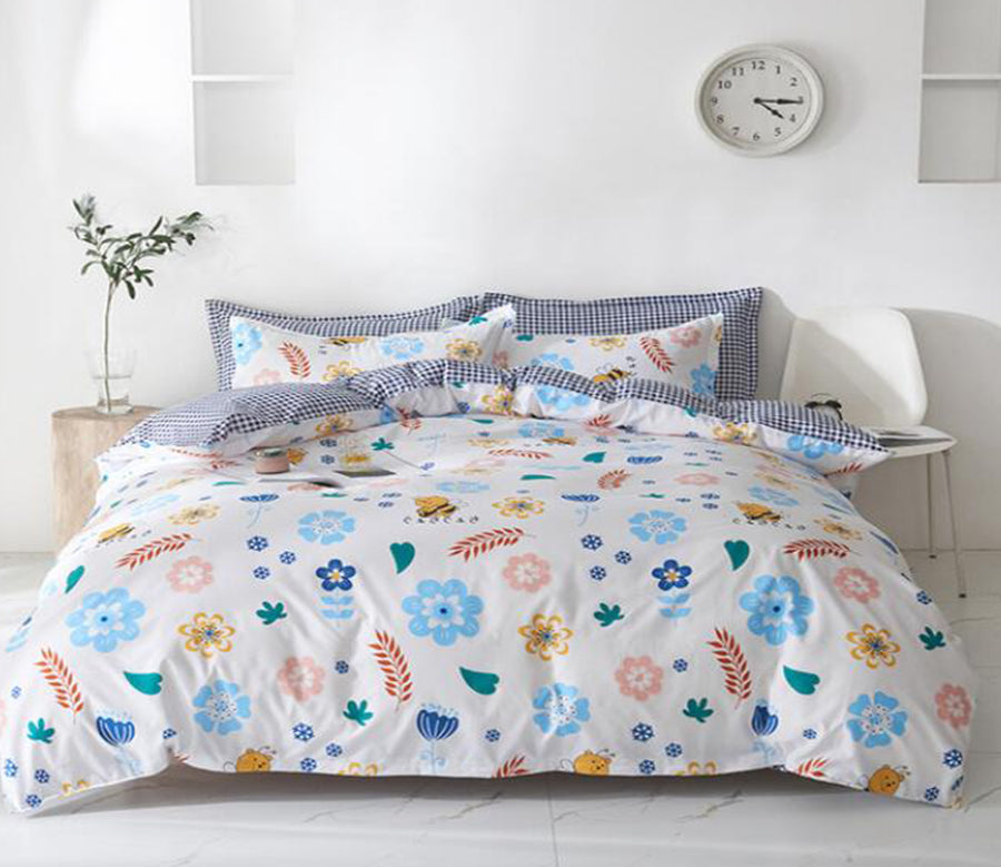 3D Blue Orange Flower 13149 Bed Pillowcases Quilt