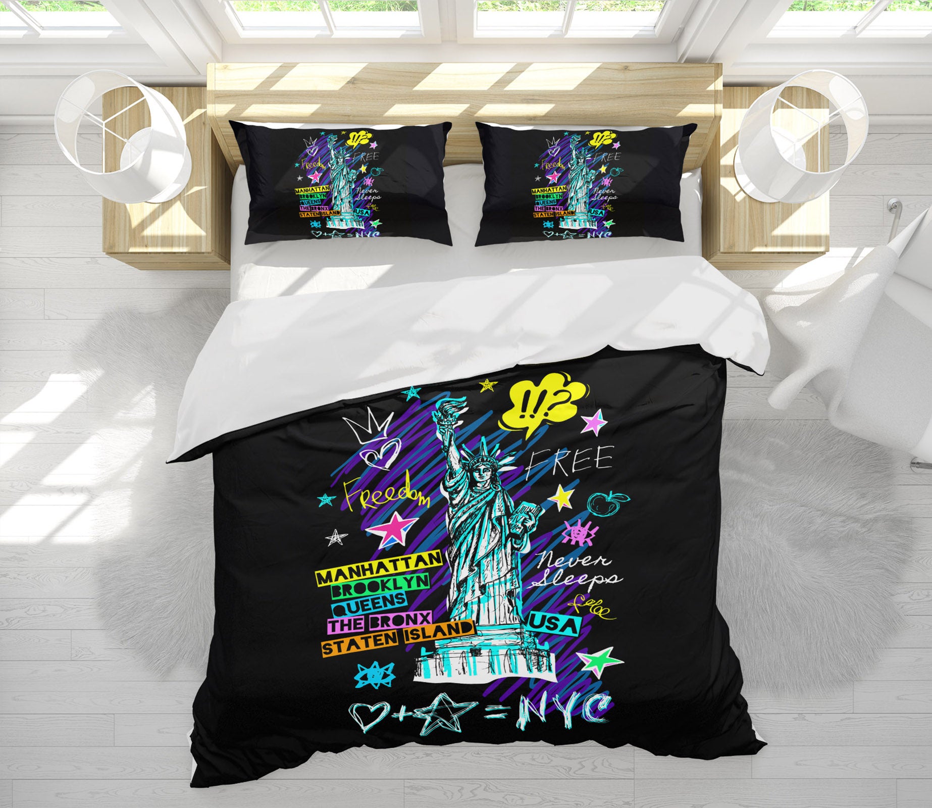 3D Statue Of Liberty 61092 Bed Pillowcases Quilt