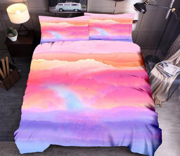 3D Pink Purple Clouds 7026 Bed Pillowcases Quilt