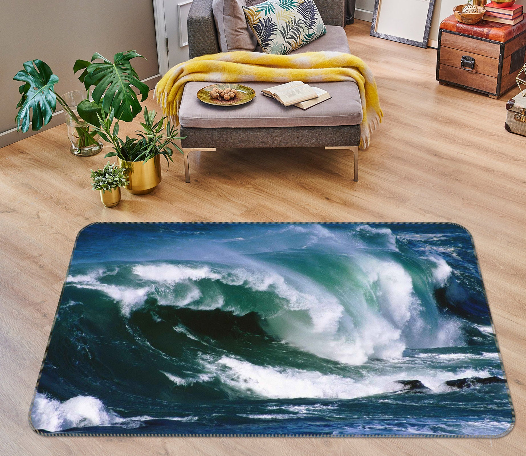 3D Waves 36034 Non Slip Rug Mat